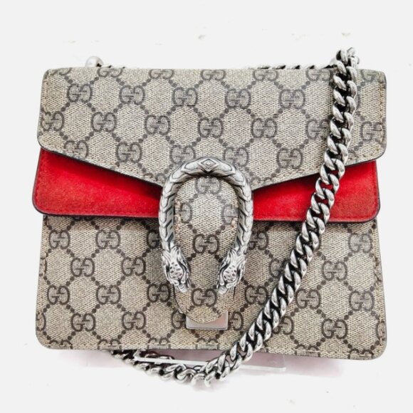GUCCI GG Supreme Monogram Mini Dionysus Shoulder Bag Hibiscus Red - Picture 1 of 10